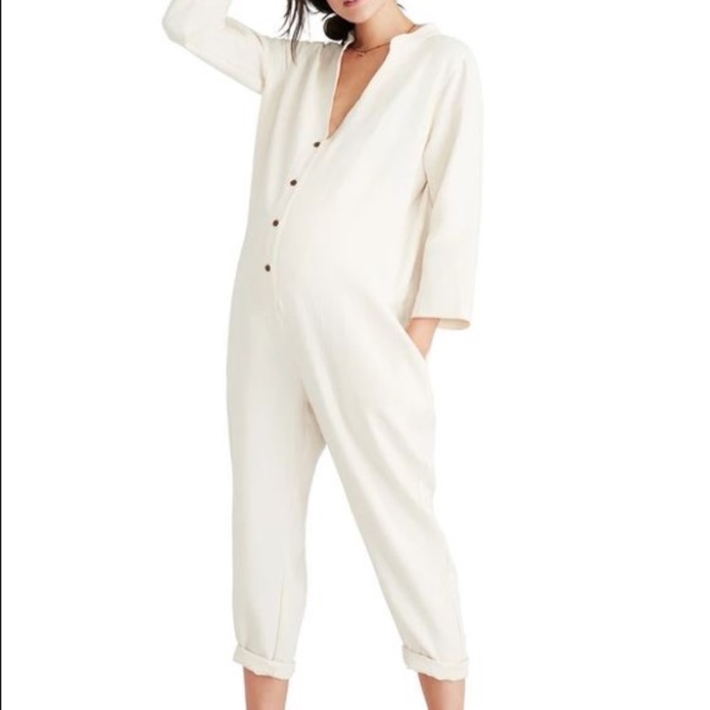 NWT Hatch Maternity ivory Taylor jumpsuit